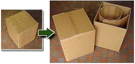 (1)箱を開ける、梱包材の写真
